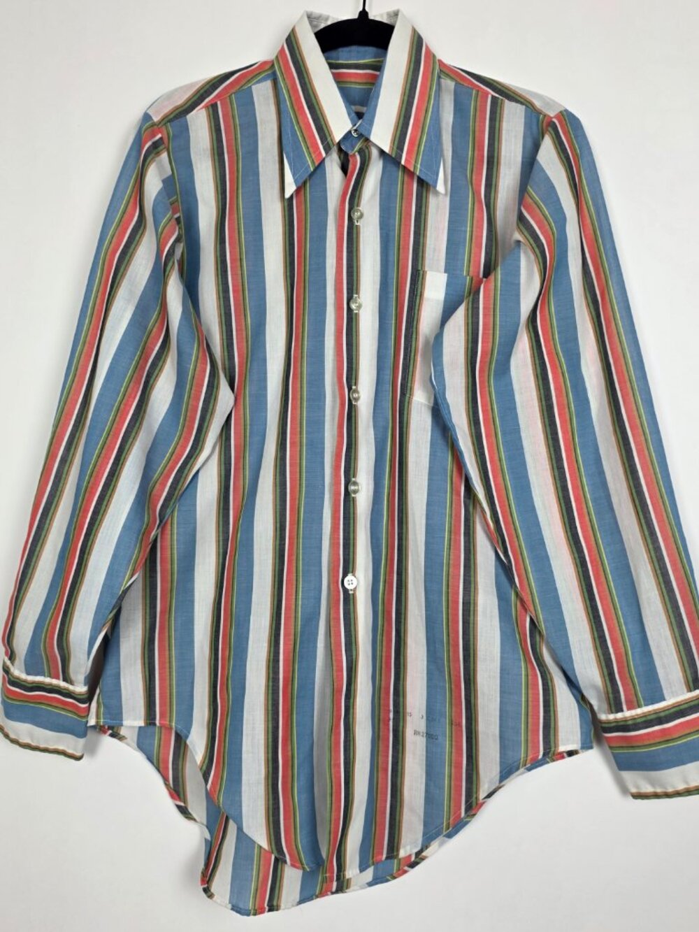 Vintage 60s 70s Imperial Guard Striped Mens Size 15 33 Long Sleeve Button Shirt